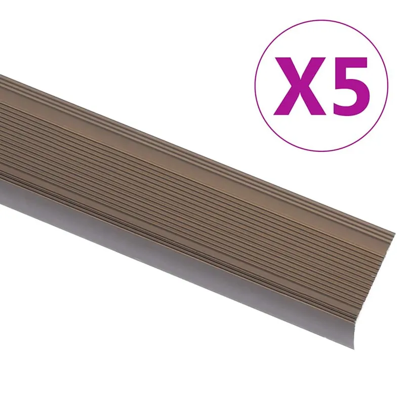 Treppenkantenprofil in L-Form 5 Stk. Aluminium 90 cm marrone