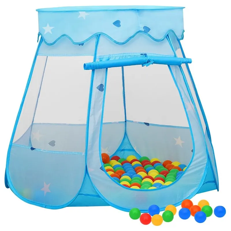 Kinder-Spielzelt mit 250 Bällen blue 102x102x82 cm