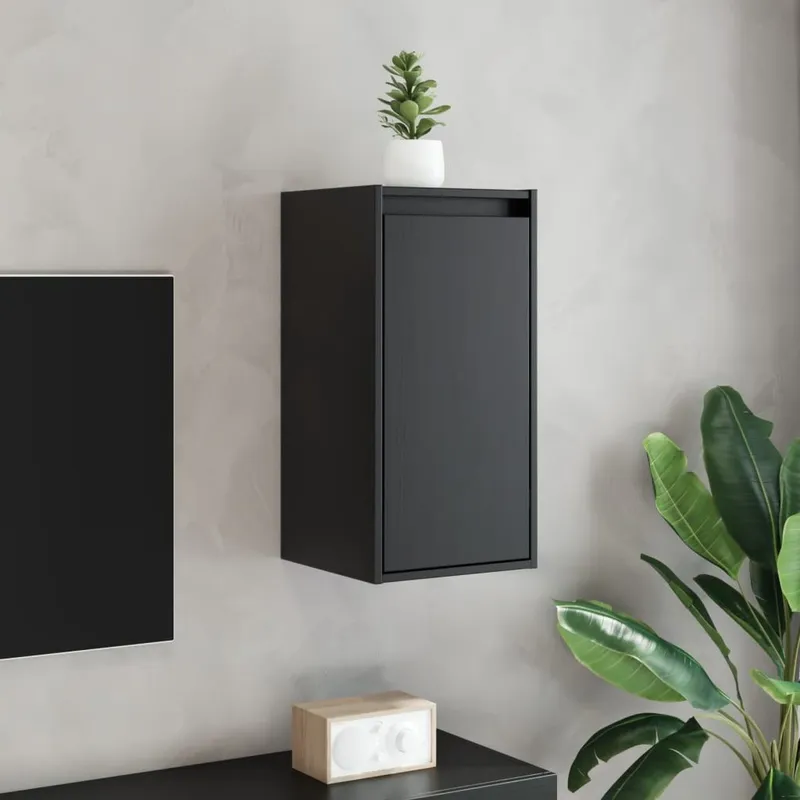 Wandschränke 2 Stk. nero 30x30x60 cm legno massiccio pino