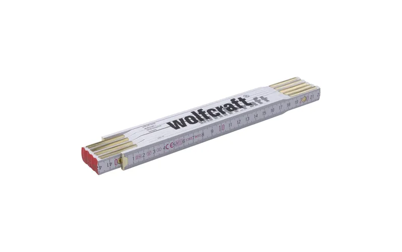 Mètre pliant double Wolfcraft 2 m Bois