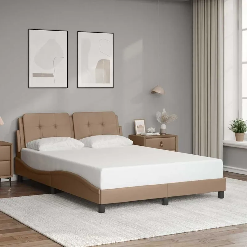 struttura letto senza materasso "Zadar" Cappuccino-marrone 120x200 cm ecopelle