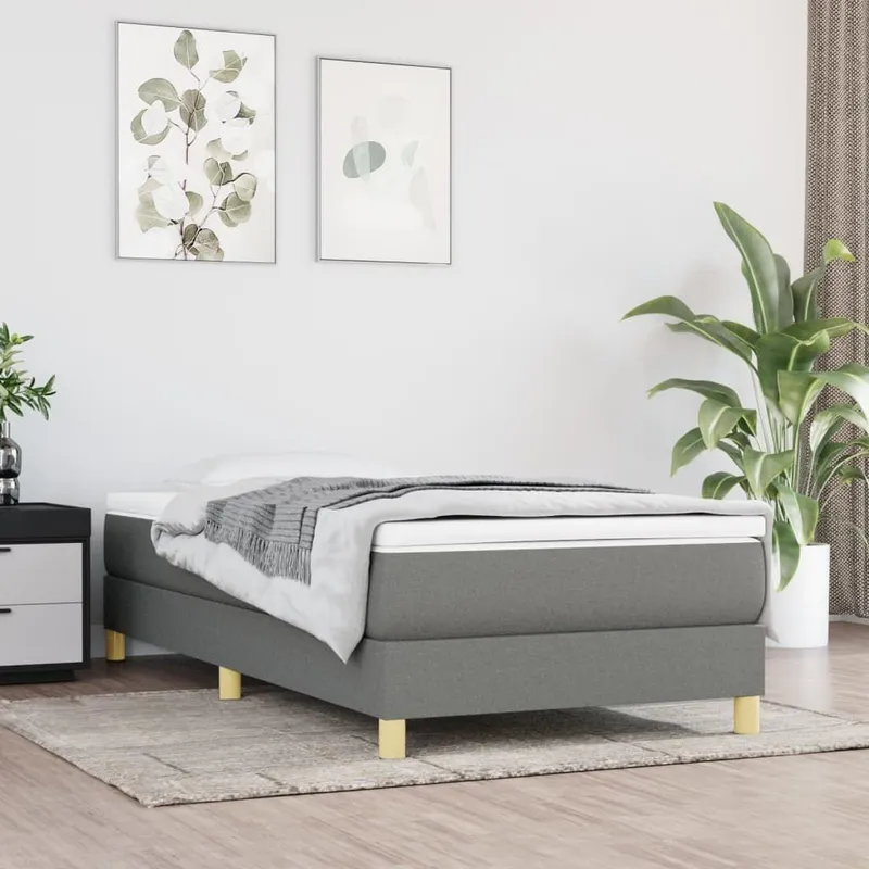 letto boxspringgestell Dunkelgrau 100x200 cm tessuto