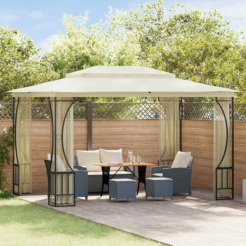 Pavillon con Netz 300x400x265 cm crema