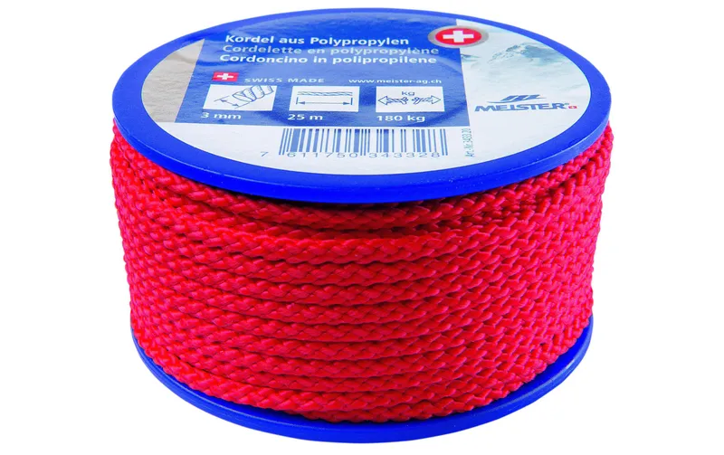 Meister Kordel Ø 3 mm, 25 m, 180 kg, rosso