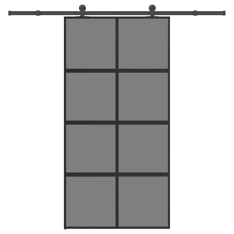 sliding door with Beschlag 102,5x205 cm Hartglass and aluminium