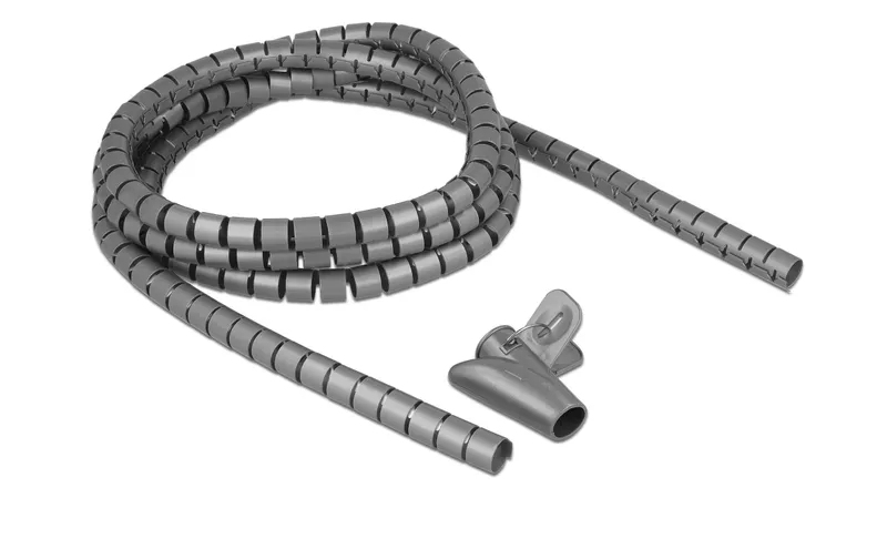 Delock Spiroschlauch mit Einziehwerkzeug, 2.5 m x 15 mm grigio
