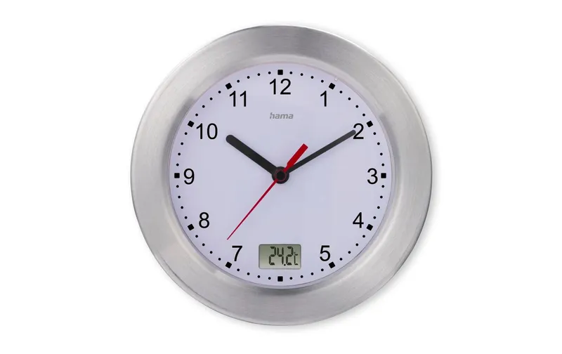 Hama Wanduhr Mauritius Ø 17 cm, Silber/white