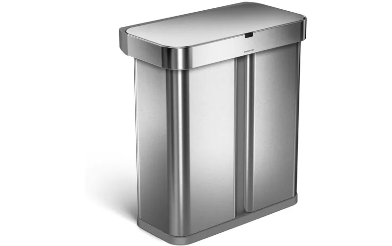 Simplehuman Abfalleimer Dual Compartmen 25 l, Silber
