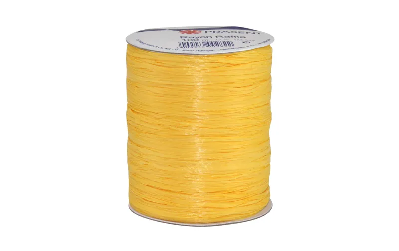 Pattberg Geschenkband Raffia Rayon 100 m, Gelb