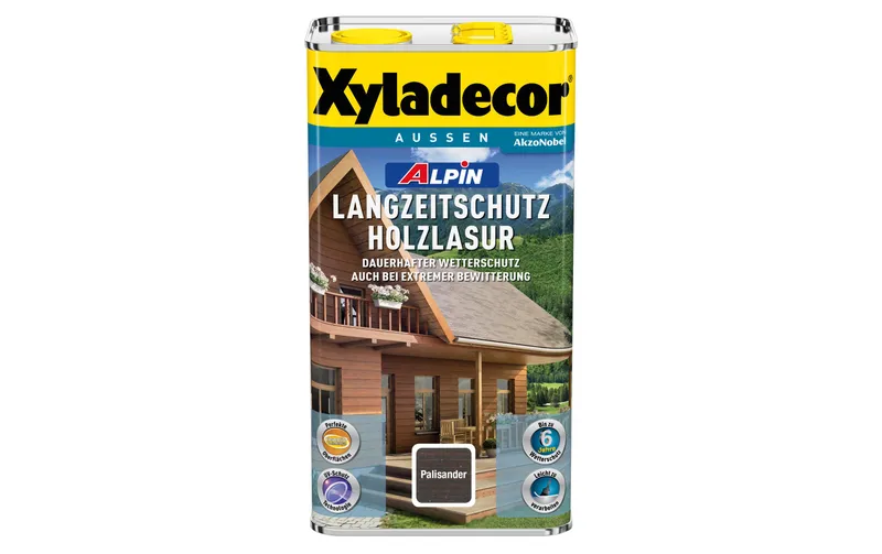 Xyladecor Holzlasur Alpin Langzeitschutz, Palisander, 5 L