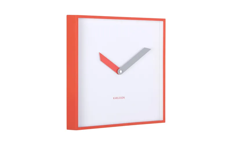 KARLSSON Wanduhr Cool Retro Cuadrado 28,3 x 28.3 cm, Scharlachrot