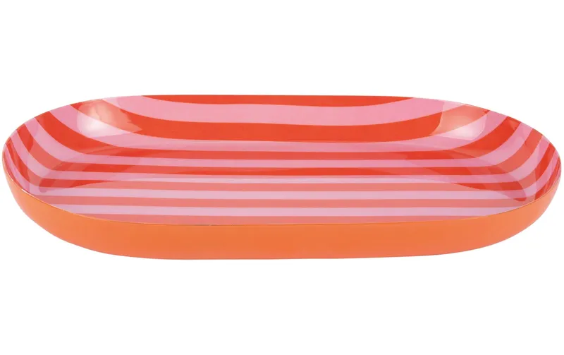 present time Servierplatte Animado Oval Small, Bright orange / Soft pink