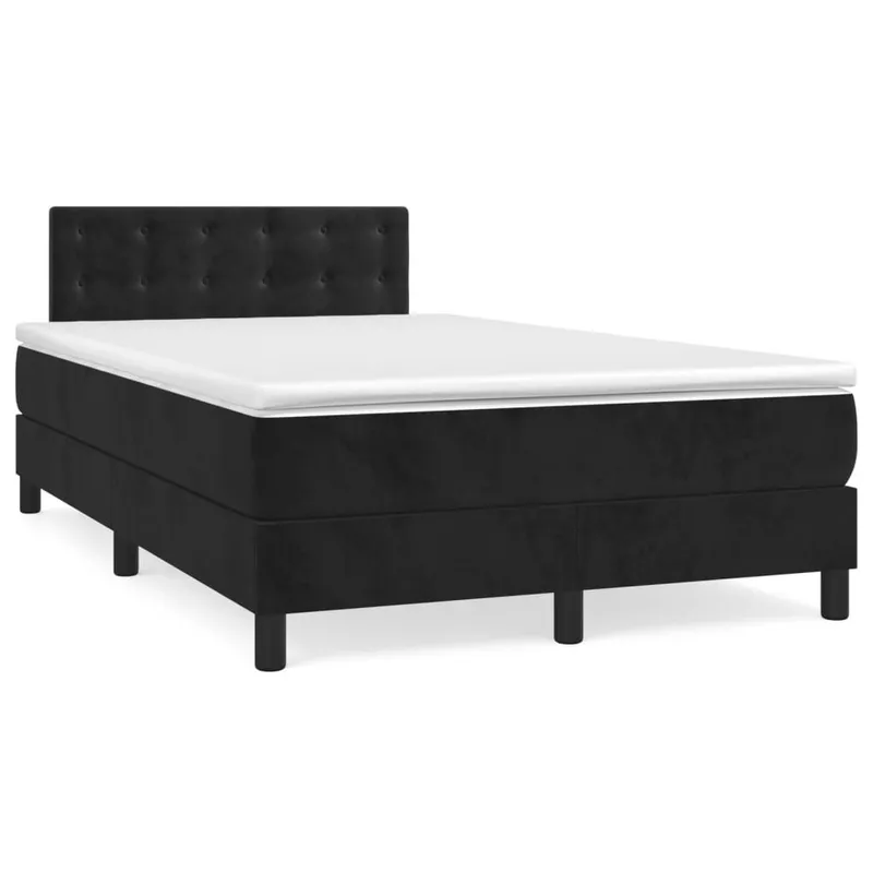 letto boxspring mit Matratze nero 120x190 cm Samt