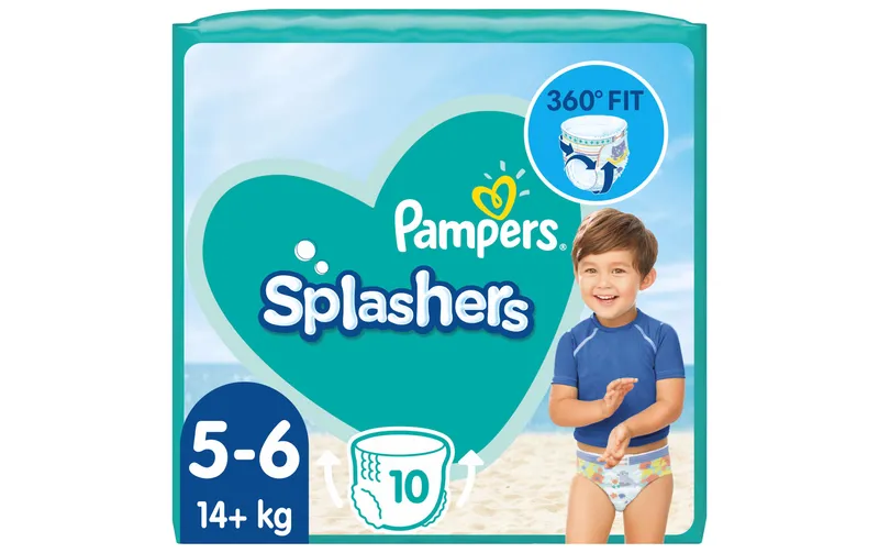 Pampers Windeln Splashers Tragepack Grösse 5-6, 10 pezzi