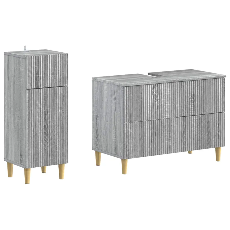 2-teiliges Badezimmer Schrank Set ARNHEM Sonoma-grigio