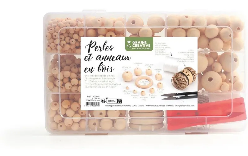 Graine Créative Perlen-Set Box mit 747 verschiedenen Perlen