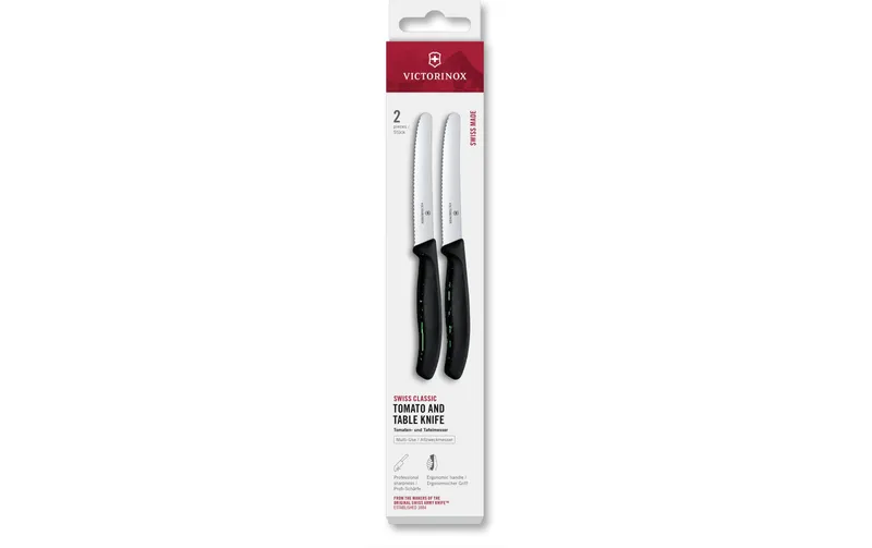 Victorinox Tafelmesser Swiss Classic, 11 cm, noir, 2 pièces