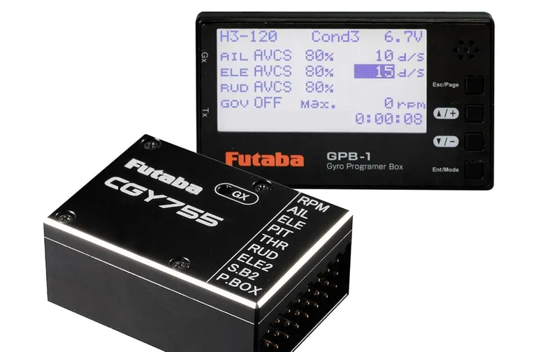 Futaba Flybarless-System CGY-755 3-Achs with Programmierbox