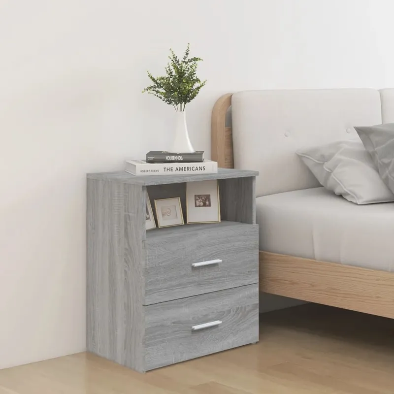 Nachttische 2 Stk. grigio Sonoma 50x32x60 cm