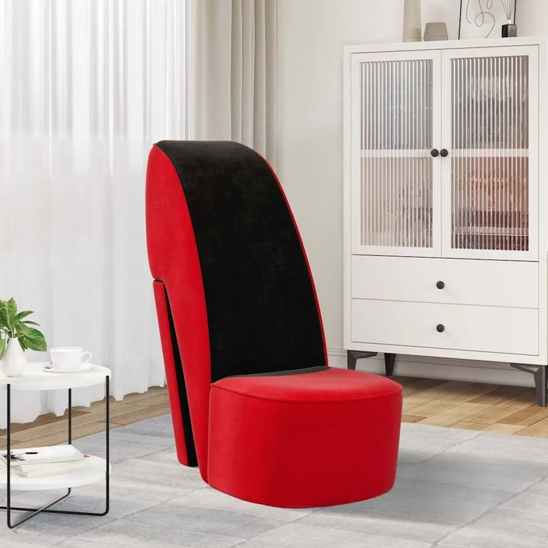 Stuhl in Stöckelschuh-Form rosso Samt