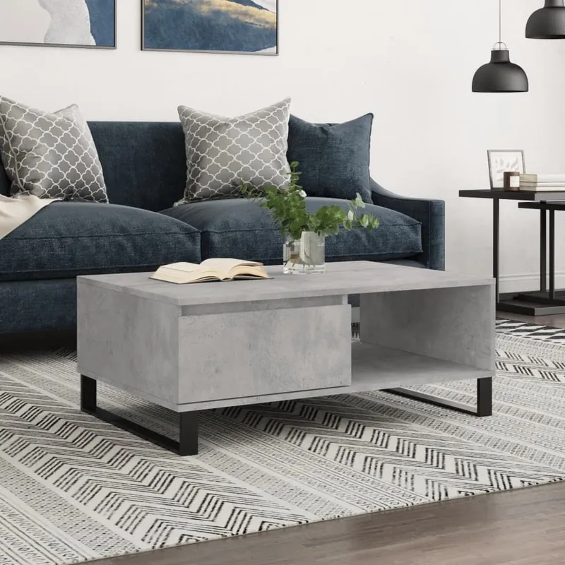 Couchtisch Betongrau 90x60x35 cm derivato del legno