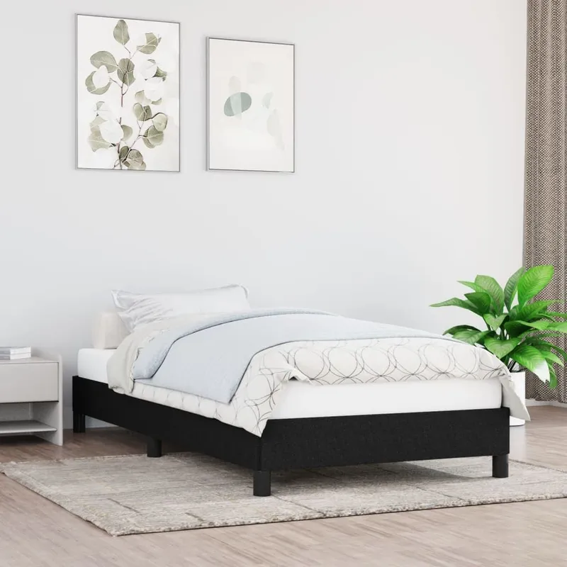 struttura letto senza materasso nero 100x200 cm tessuto