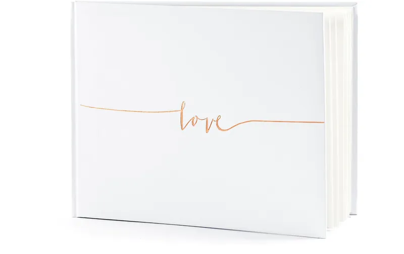 Partydeco Gästebuch Love 24 x 18.5 cm, 22 Seiten, Rosegold; white