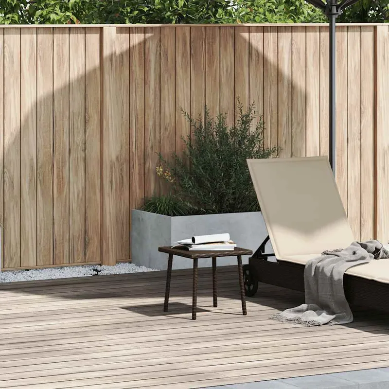 Table basse de jardin rectangulaire marron 40x40x37 cm rotin