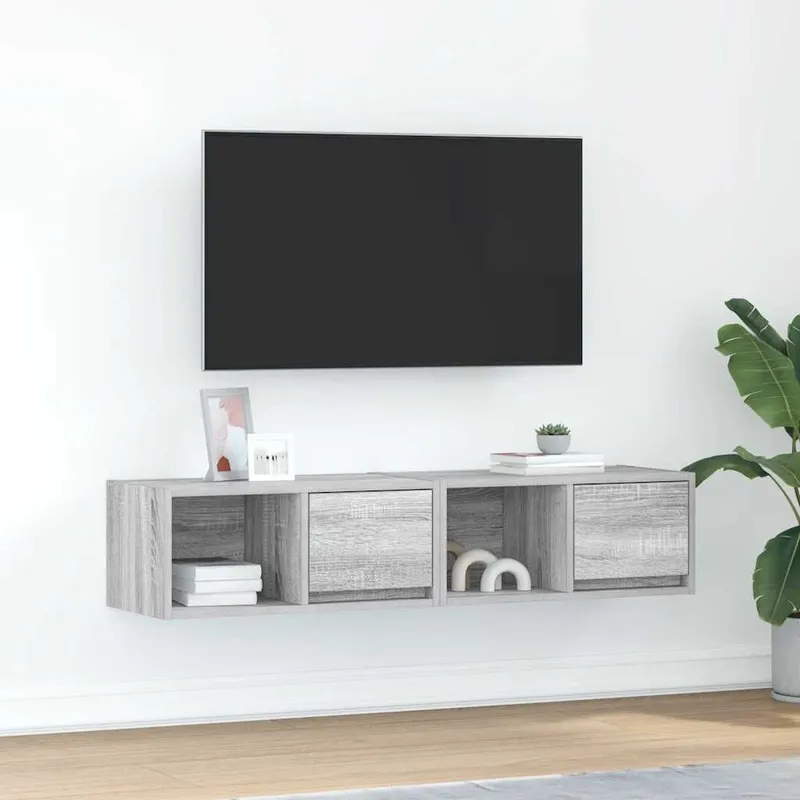 TV-Schränke 2 Stk. grigio Sonoma 60x31x25,5 cm derivato del legno