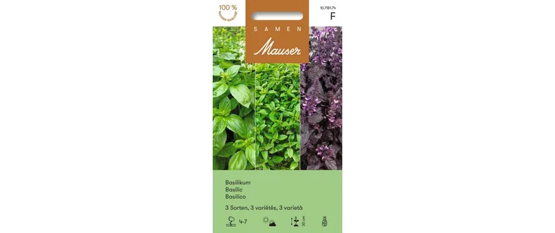 Samen Mauser Saatband Urban Gardening Basilikum 3 Sorten