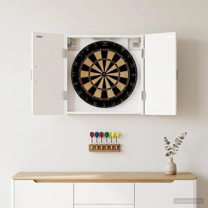 Dartboard Schrank UTRECHT Weiß 52,5 x 10,5 x 53,5 cm