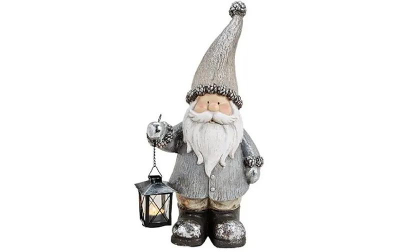 G. Wurm Teelichthalter Nikolaus Weihnachtsdeko, gris/blanc