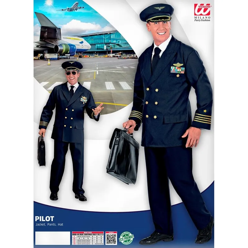 Kostüm Pilot M blau