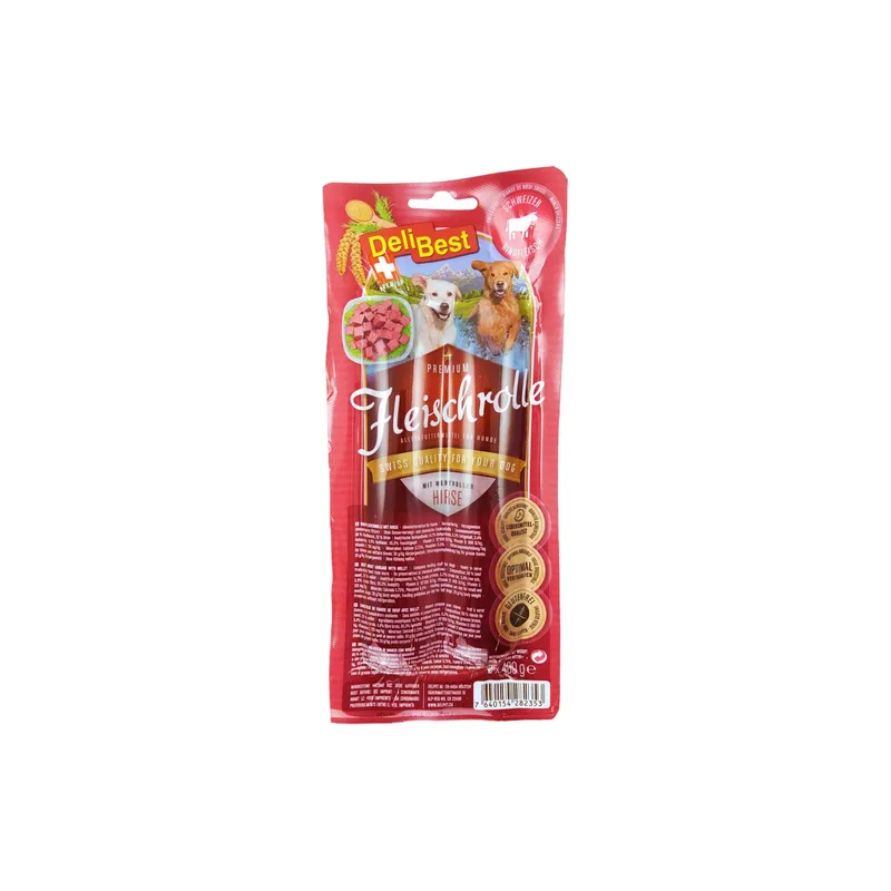DeliBest Fleischrolle, Hirse / Rind, 2 x 400 g