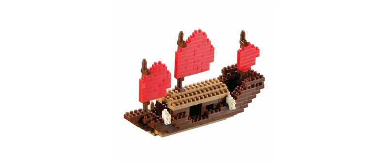 BRIXIES Bausteinmodell Drachenboot aus 174 Bausteinen