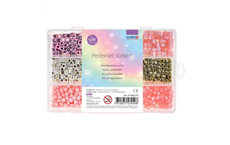 Glorex Perlen-Set 1200 pieces, Buchstaben