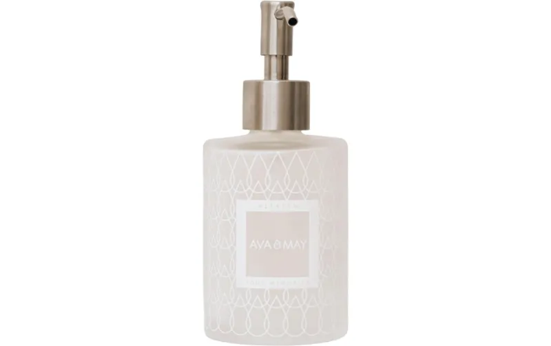AVA & MAY Seifenspender aus Glas 185 ml, white