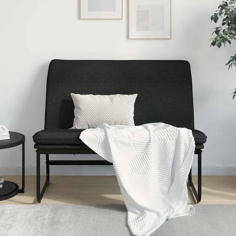 Sitzbank nero 100x75x76 cm tessuto