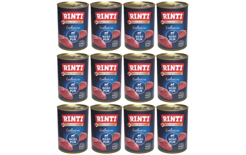 Rinti Nassfutter Singlefleisch Exclusive Ross Pur, 12 x 400 g