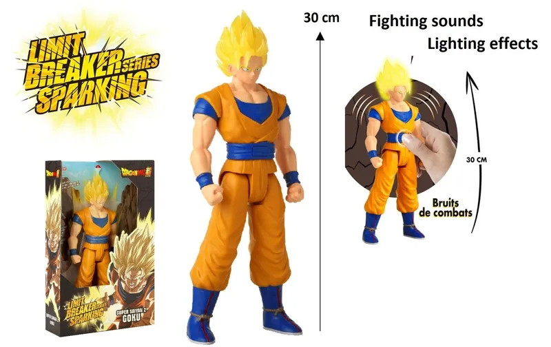 BANDAI DB SS2 Goku Light & Sound Limit Breaker, Sparking, 30 cm