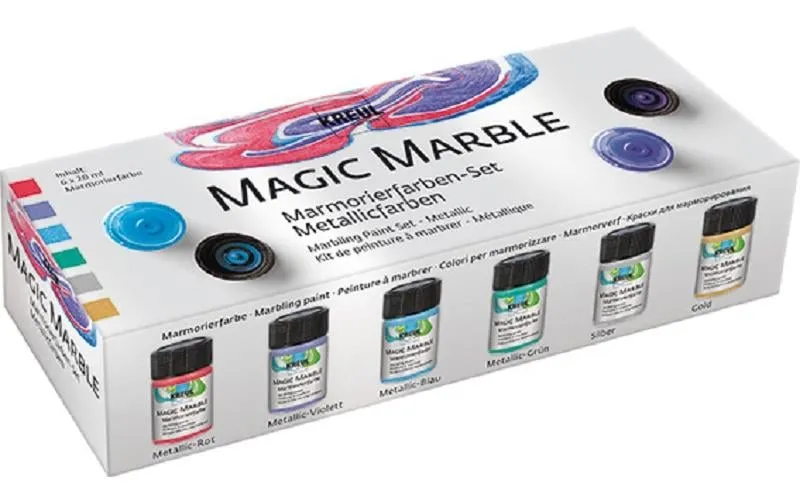 Kreul Marmorierfarbe Set Metallic 20 ml x 6 pezzi