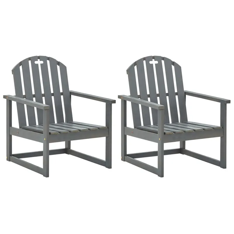 Garten-Armlehnstühle 2 Stk. grigio legno massiccio acacia