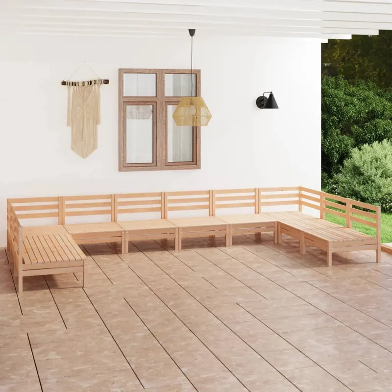 10-tlg. Garten-Lounge-Set legno massiccio pino