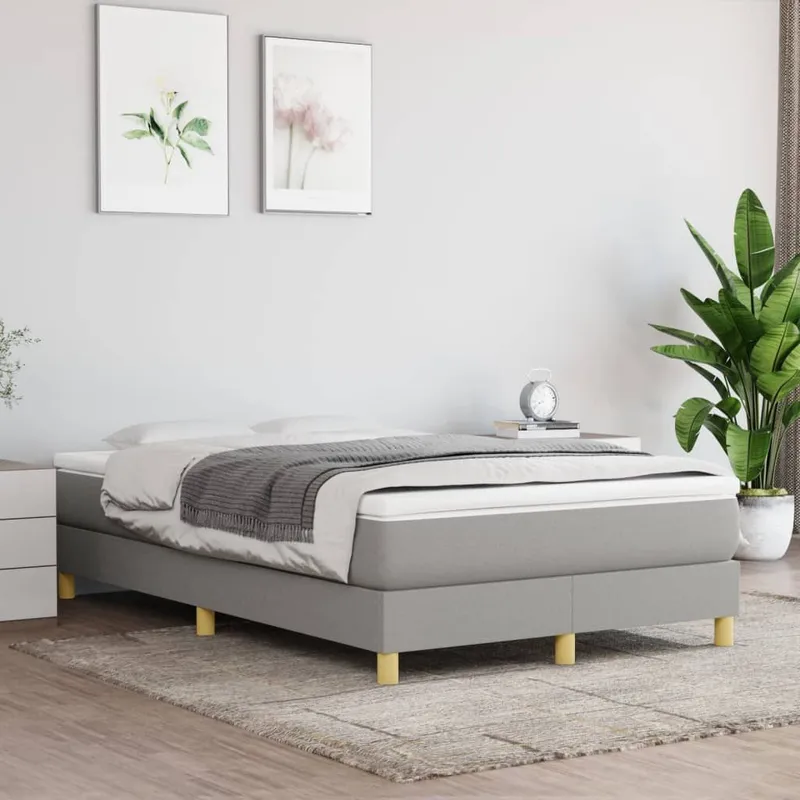 letto boxspringgestell Hellgrau 120x200 cm tessuto