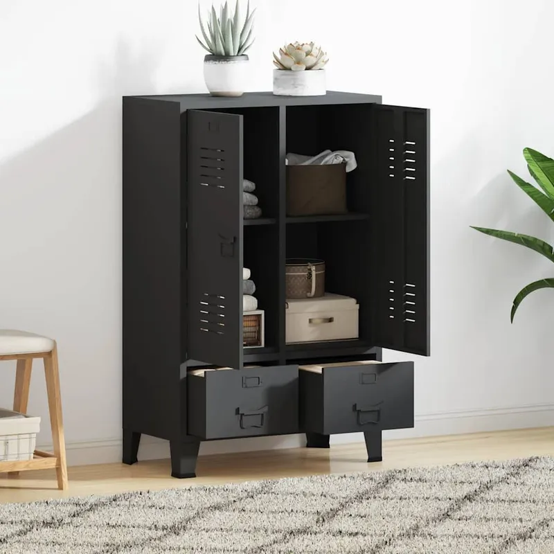 armadio Industrie-Stil antracite 67x35x107 cm Stahl