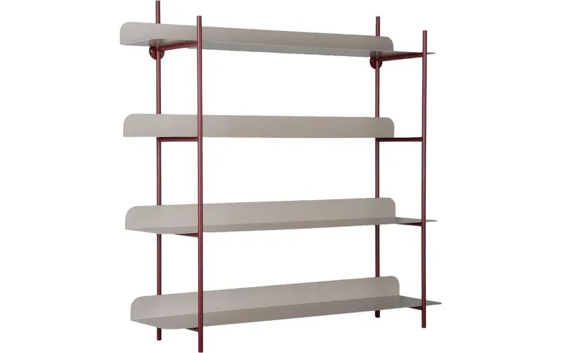 present time Wandregal Reina Cuatro, Burgundy red / Warm grey
