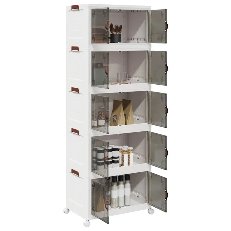 Aufbewahrungsbox with Rädern Stapelbar 5-stöckig 75L 64x40x179cm