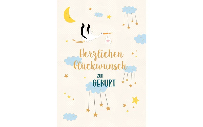 ABC Glückwunschkarte Geburt A4