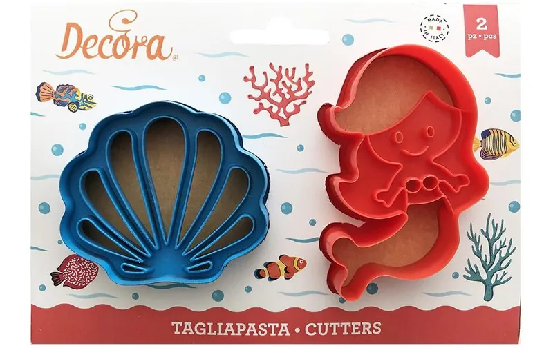 Decora Guetzli-Ausstecher-Set 2 pieces, Meerjungfrau and Muschel