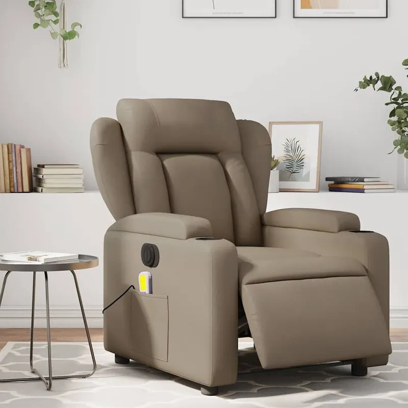 Massagesessel Elektrisch Cappuccino-marrone Kunstleder